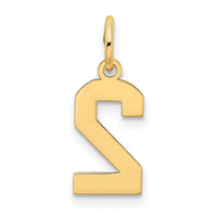 14k Small Satin Number 2 Charm-LSS02