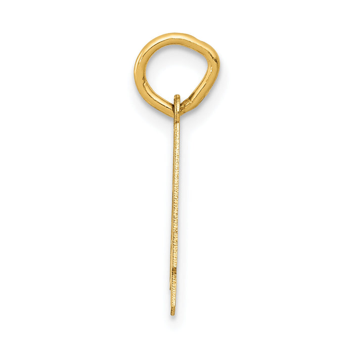 14k Small Satin Number 4 Charm-LSS04