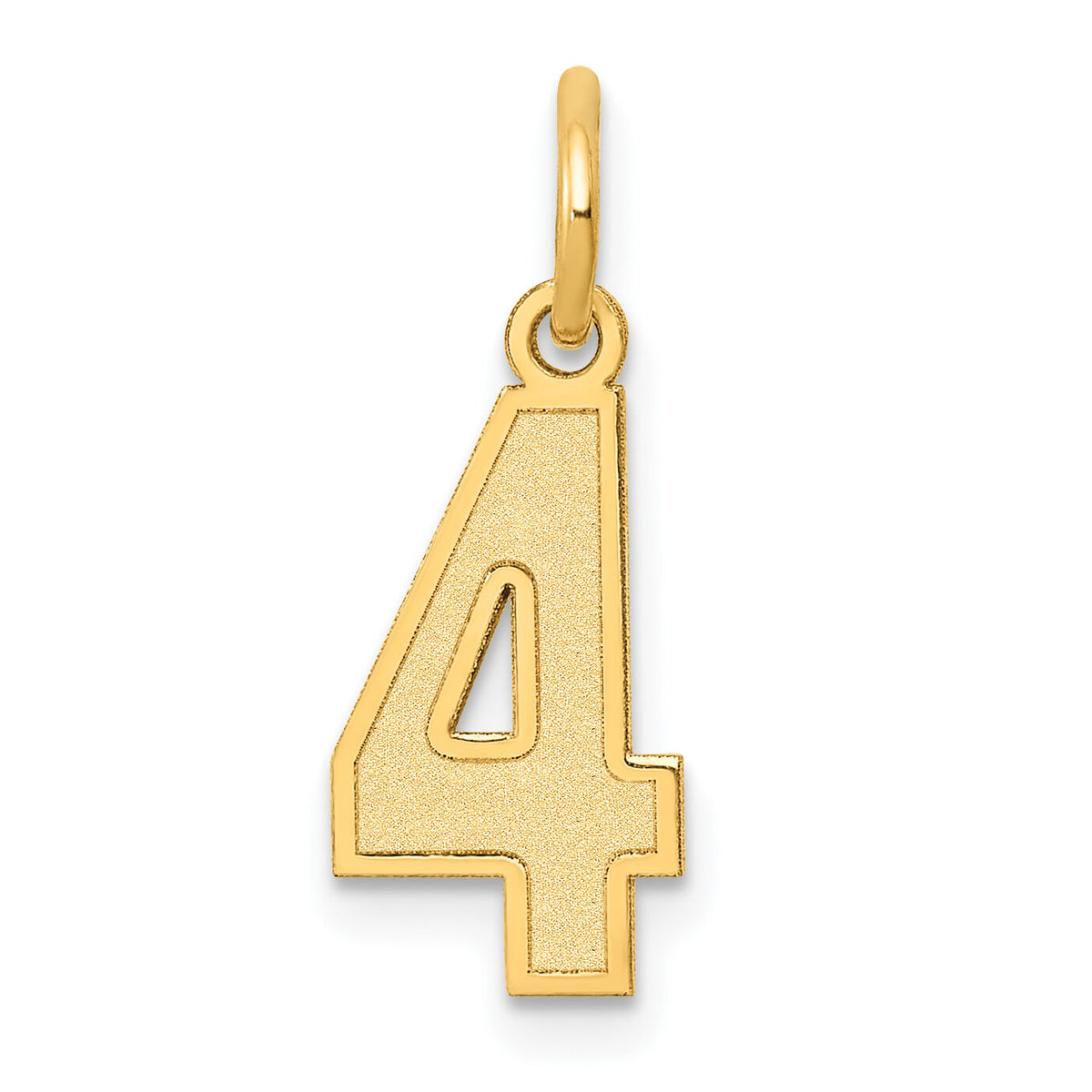 14k Small Satin Number 4 Charm-LSS04