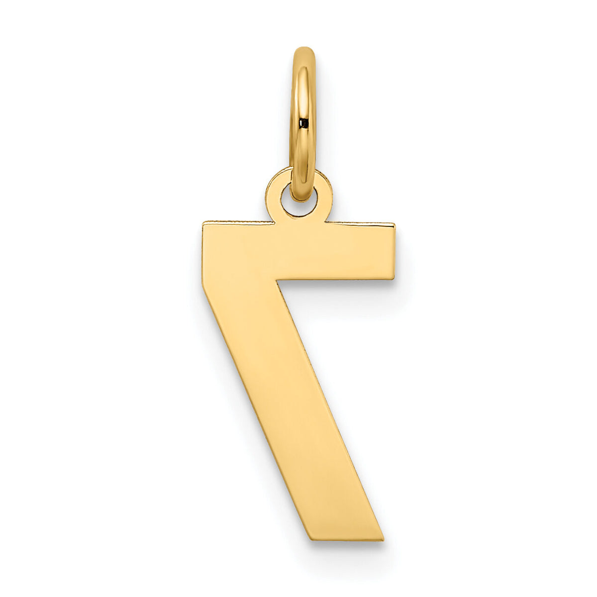14k Small Satin Number 7 Charm-LSS07