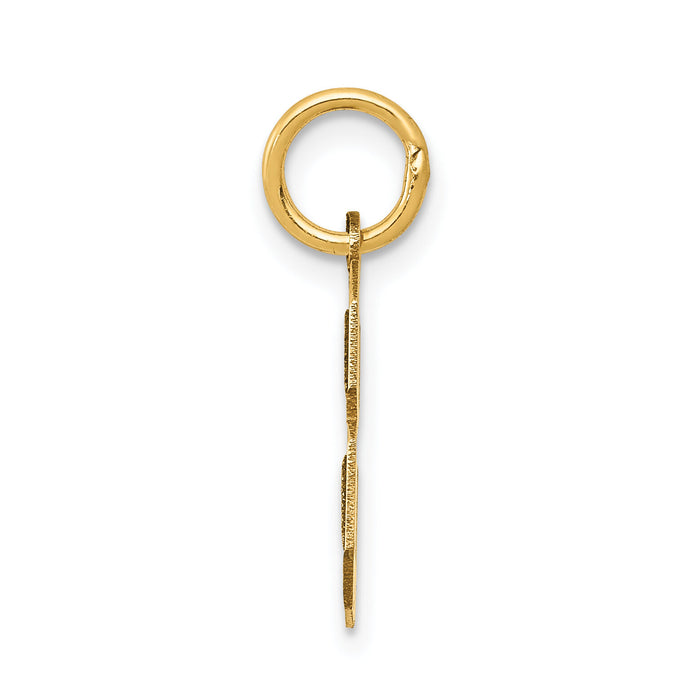 14k Small Satin Number 8 Charm-LSS08