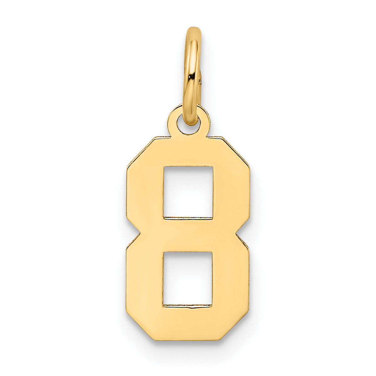 14k Small Satin Number 8 Charm-LSS08