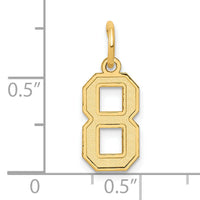 14k Small Satin Number 8 Charm-LSS08