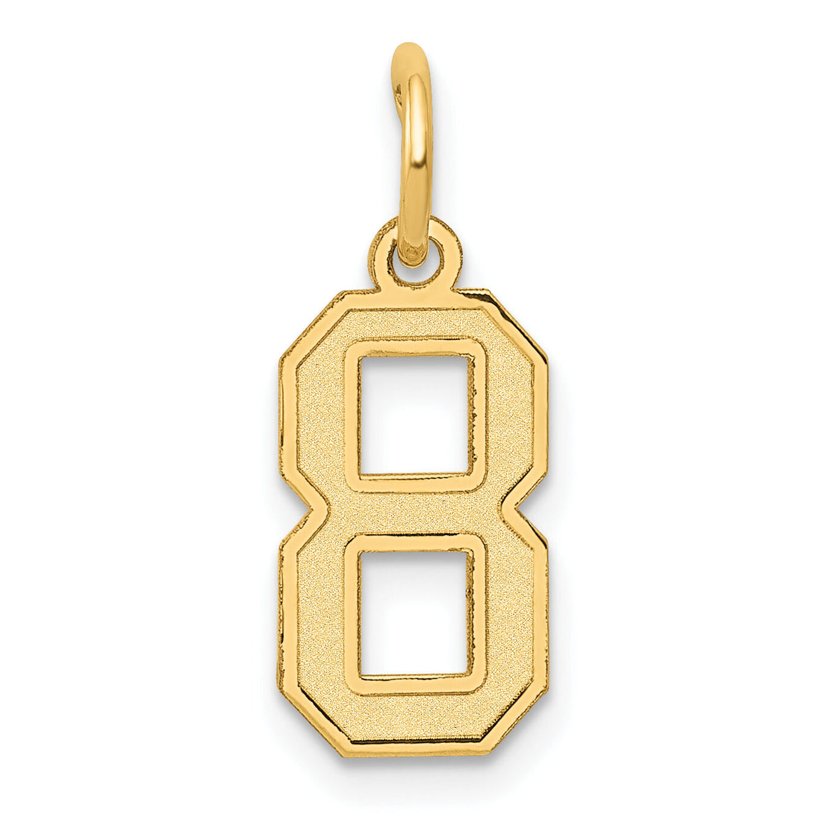 14k Small Satin Number 8 Charm-LSS08