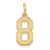 14k Small Satin Number 8 Charm-LSS08