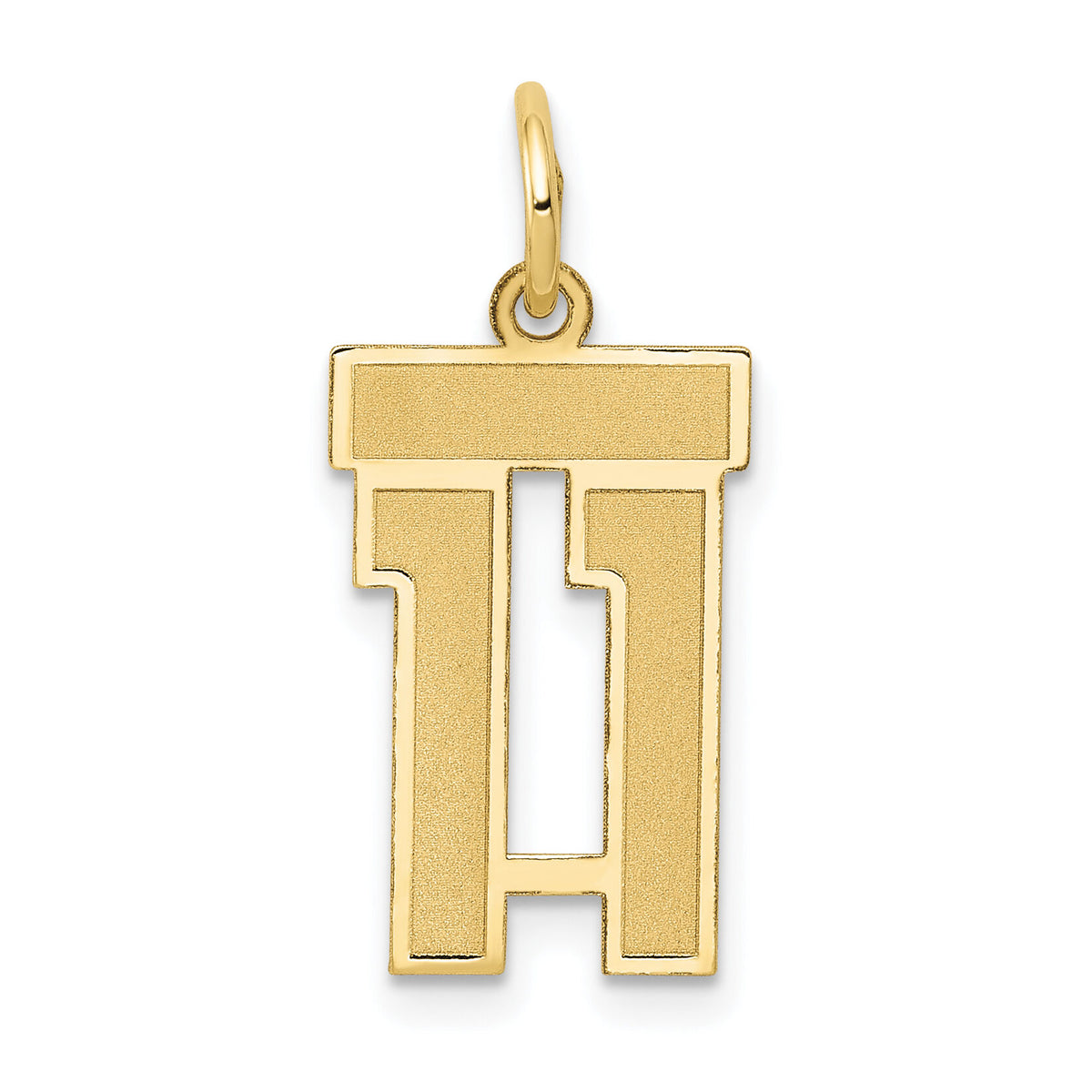14k Small Satin Number 11 Charm-LSS11