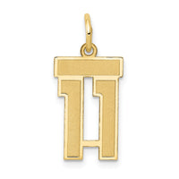 14k Small Satin Number 11 Charm-LSS11