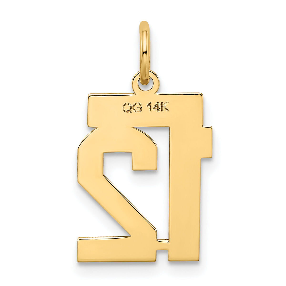 14k Small Satin Number 12 Charm-LSS12