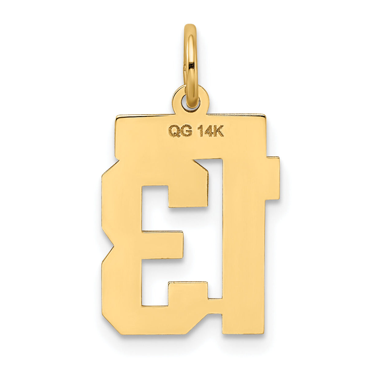 14k Small Satin Number 13 Charm-LSS13