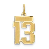 14k Small Satin Number 13 Charm-LSS13