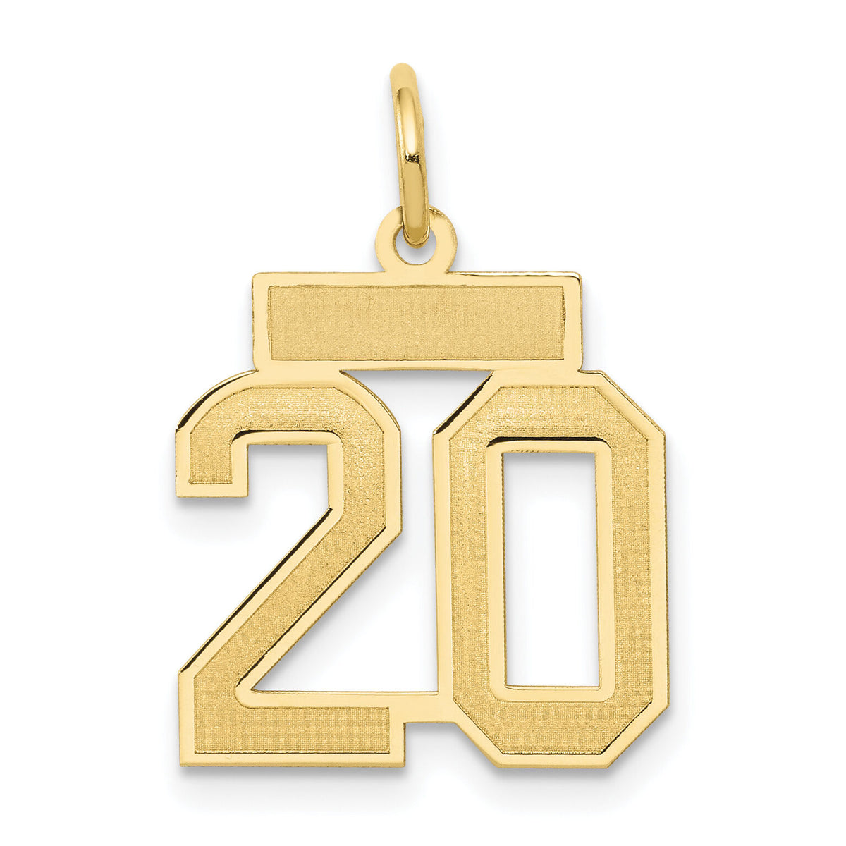 14k Small Satin Number 20 Charm-LSS20