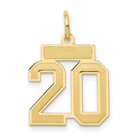 14k Small Satin Number 20 Charm-LSS20