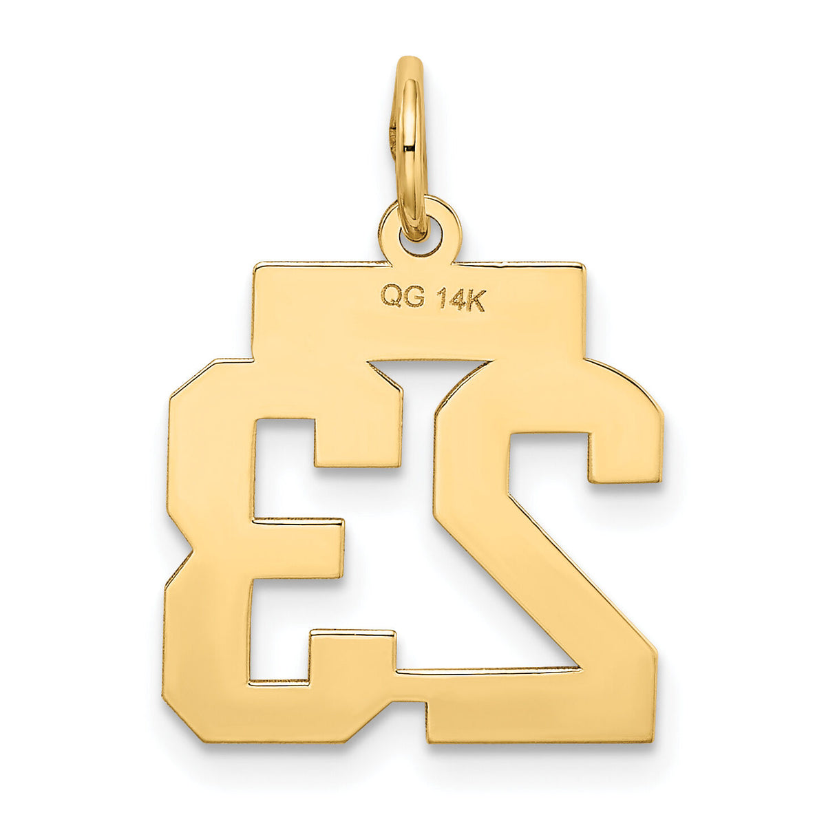 14k Small Satin Number 23 Charm-LSS23