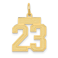 14k Small Satin Number 23 Charm-LSS23