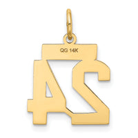 14k Small Satin Number 24 Charm-LSS24