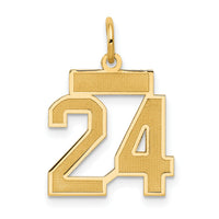 14k Small Satin Number 24 Charm-LSS24