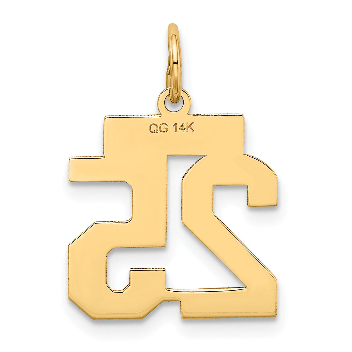 14k Small Satin Number 25 Charm-LSS25