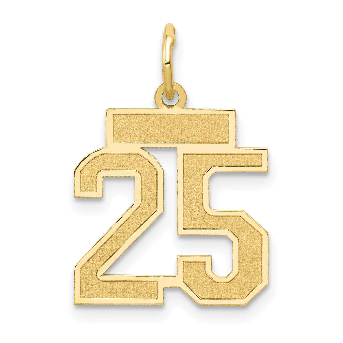 14k Small Satin Number 25 Charm-LSS25