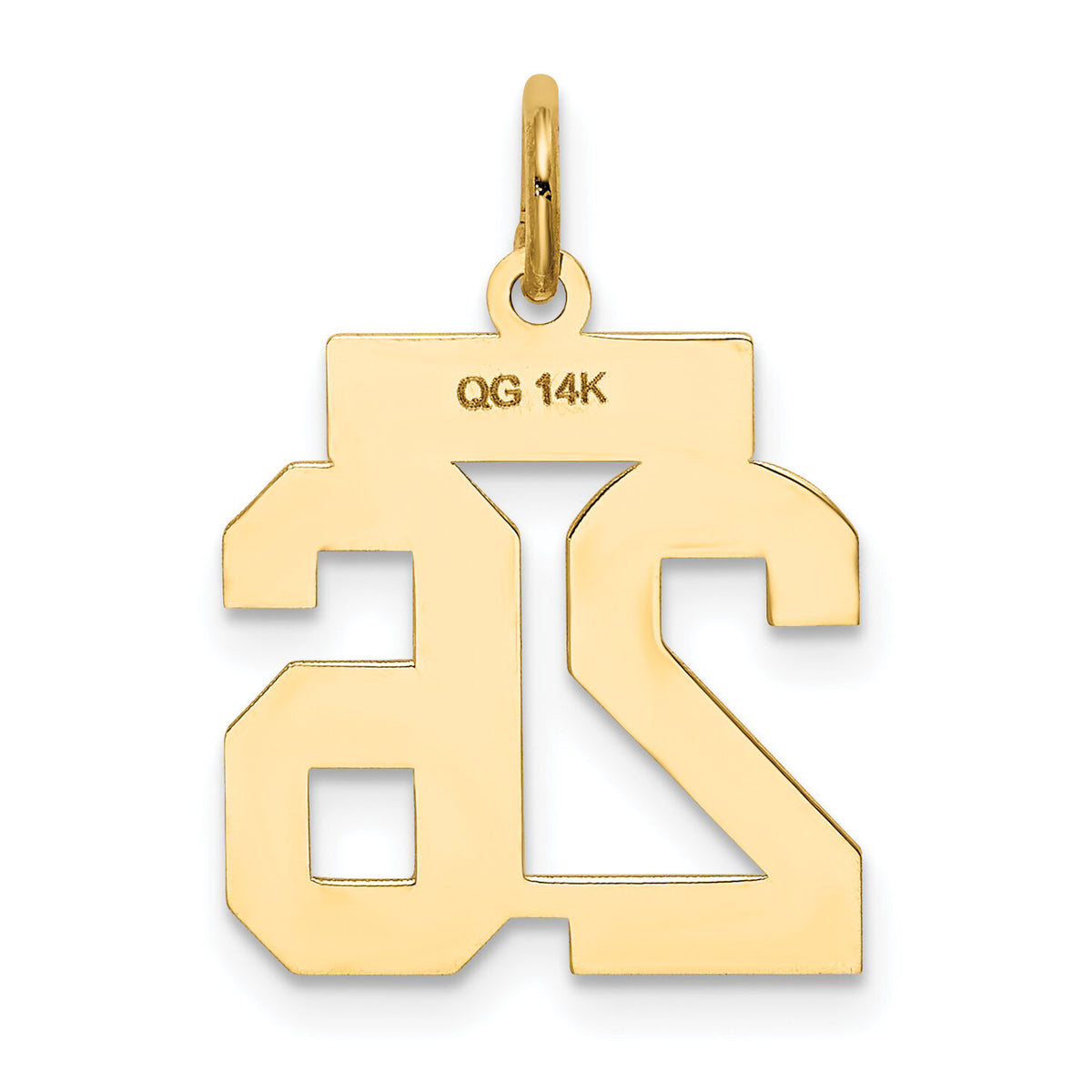 14k Small Satin Number 26 Charm-LSS26