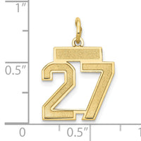 14k Small Satin Number 27 Charm-LSS27