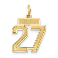 14k Small Satin Number 27 Charm-LSS27