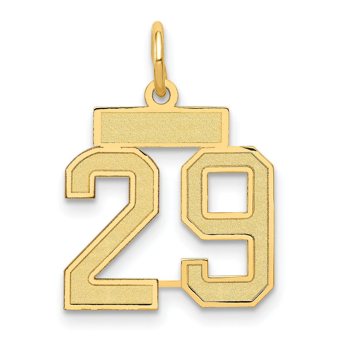 14k Small Satin Number 29 Charm-LSS29
