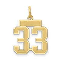 14k Small Satin Number 33 Charm-LSS33