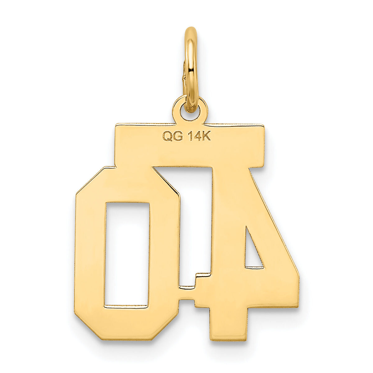 14k Small Satin Number 40 Charm-LSS40
