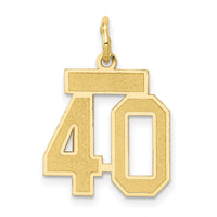 14k Small Satin Number 40 Charm-LSS40