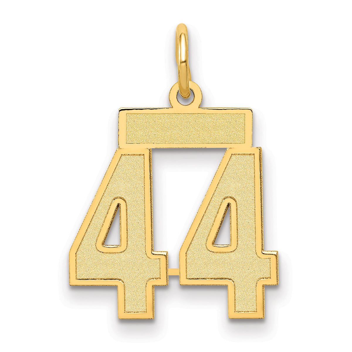 14k Small Satin Number 44 Charm-LSS44