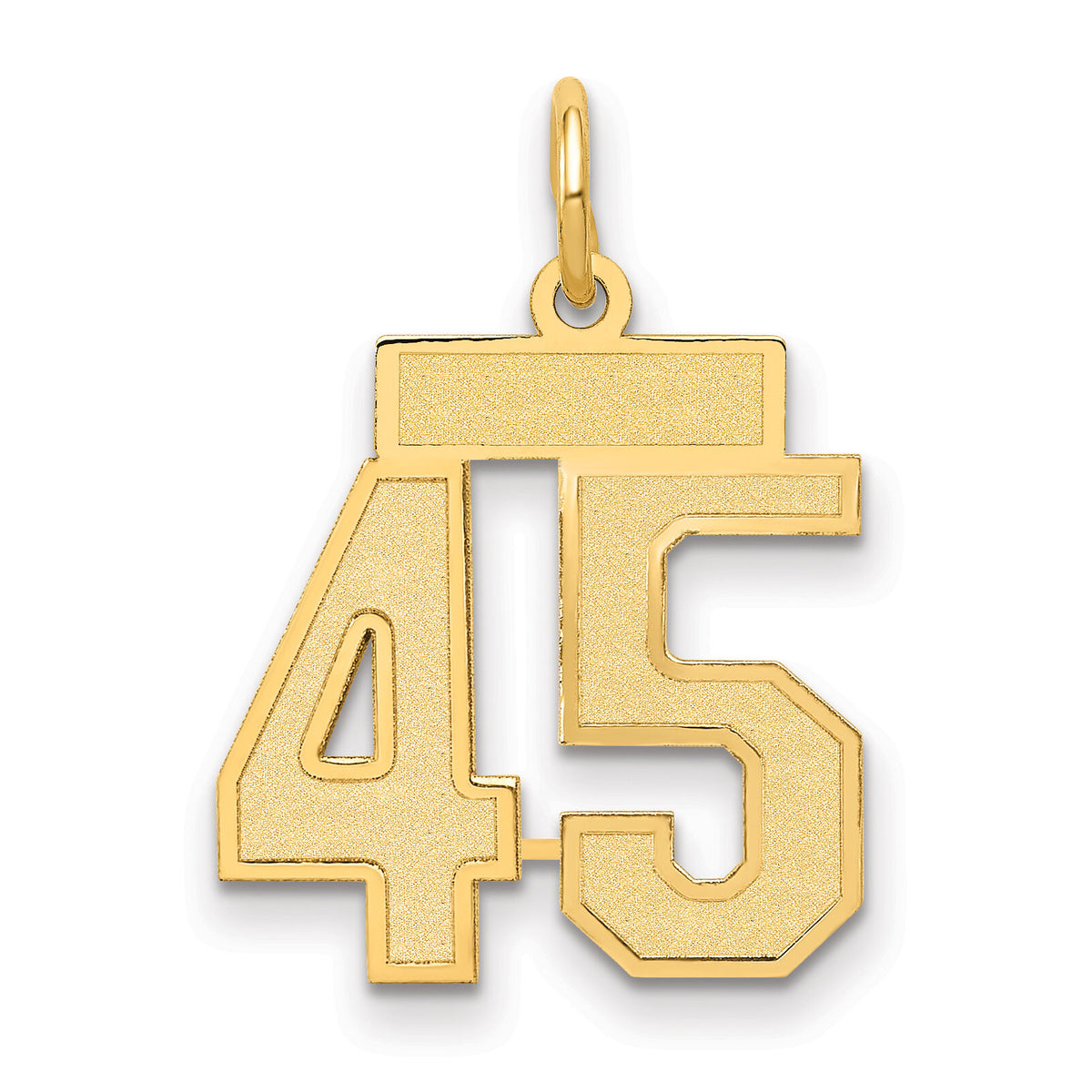 14k Small Satin Number 45 Charm-LSS45