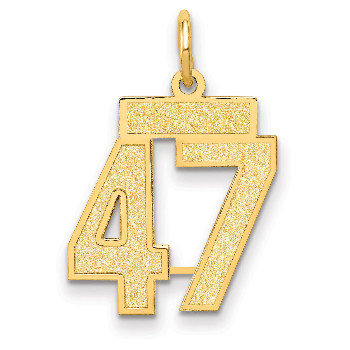 14k Small Satin Number 47 Charm-LSS47