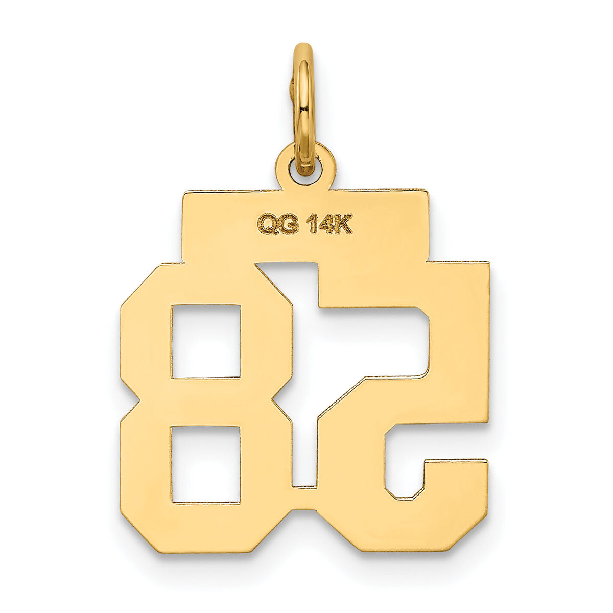 14k Small Satin Number 58 Charm-LSS58