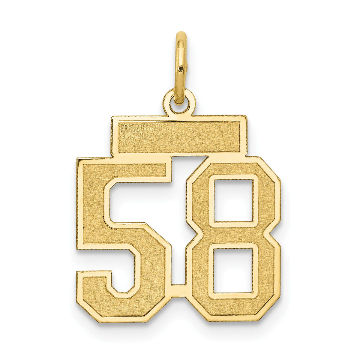 14k Small Satin Number 58 Charm-LSS58