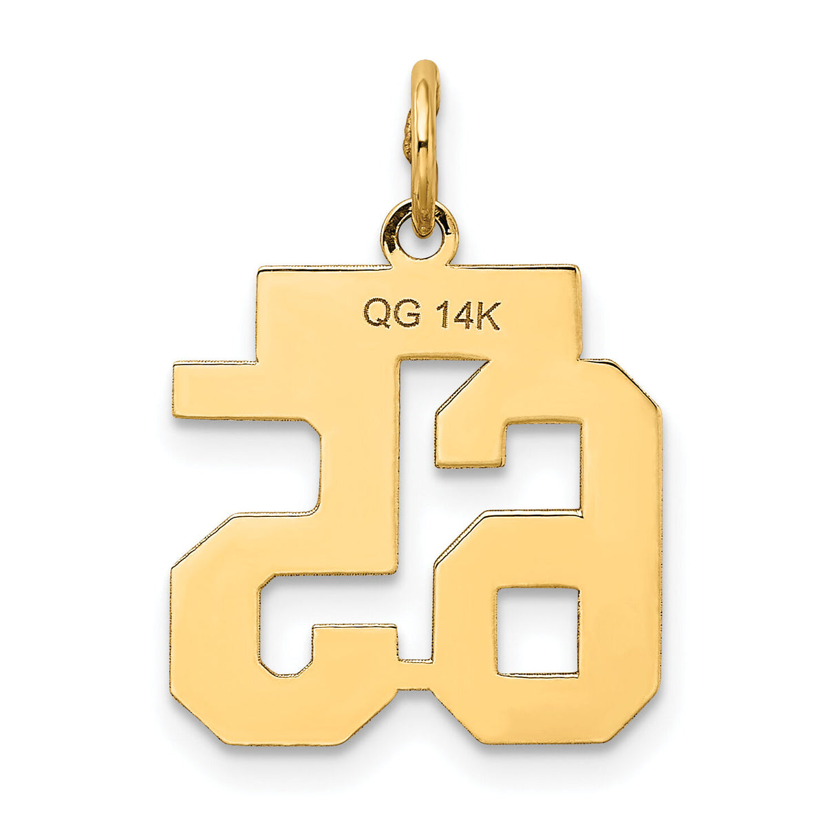 14k Small Satin Number 65 Charm-LSS65