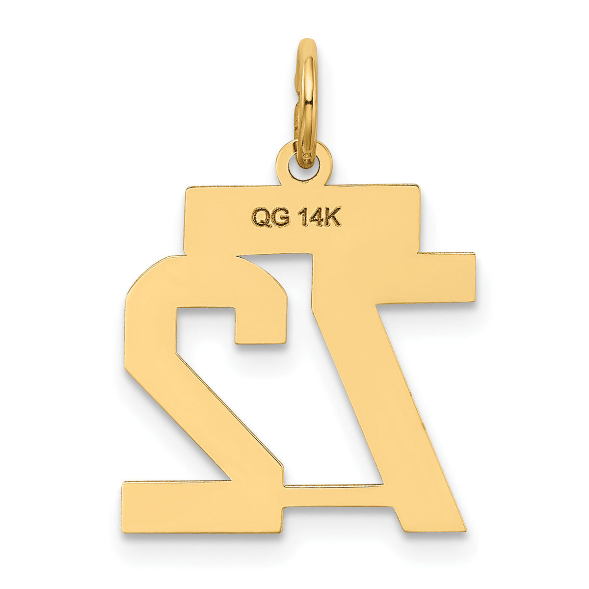 14k Small Satin Number 72 Charm-LSS72