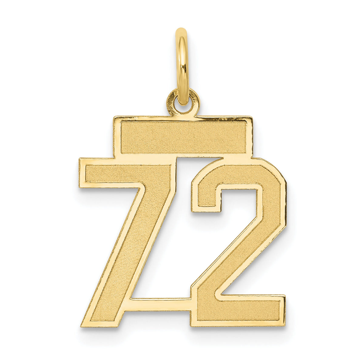14k Small Satin Number 72 Charm-LSS72