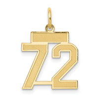 14k Small Satin Number 72 Charm-LSS72