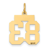 14k Small Satin Number 83 Charm-LSS83