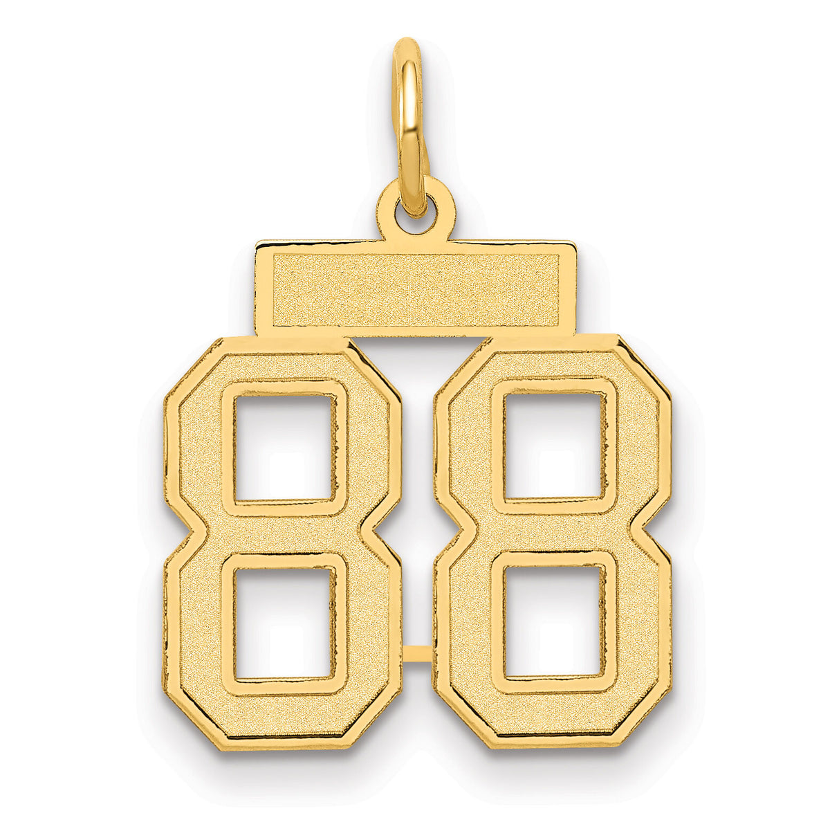 14k Small Satin Number 88 Charm-LSS88