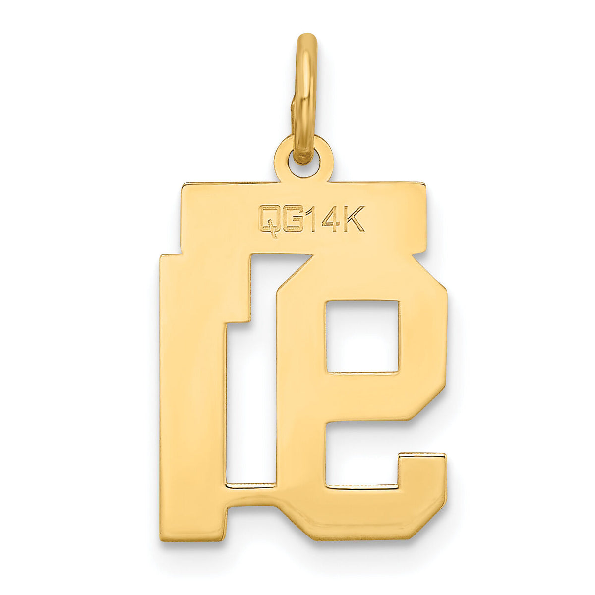 14k Small Satin Number 91 Charm-LSS91