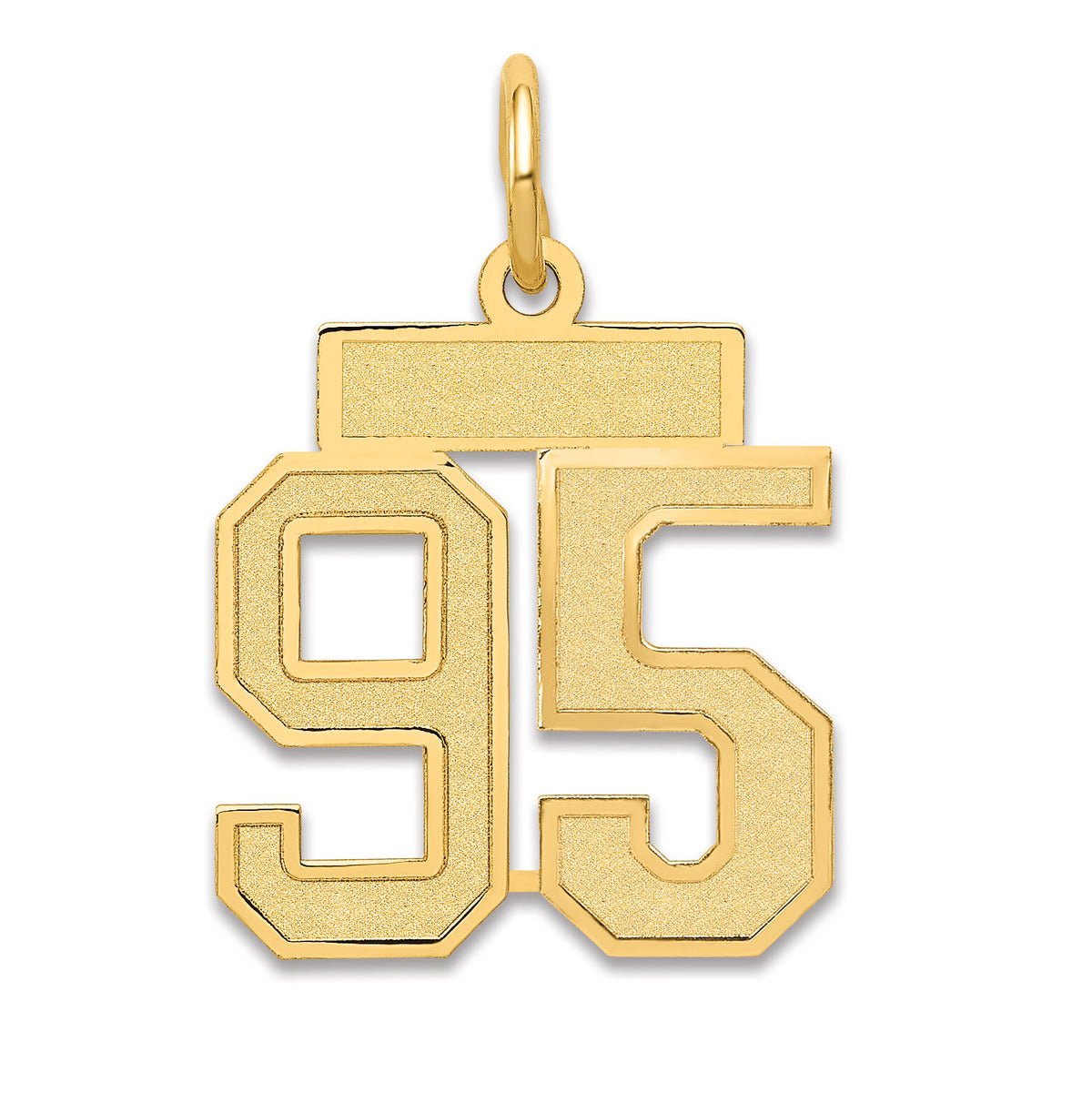 14k Small Satin Number 95 Charm-LSS95