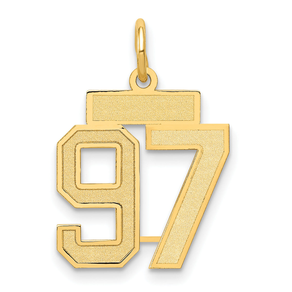 14k Small Satin Number 97 Charm-LSS97