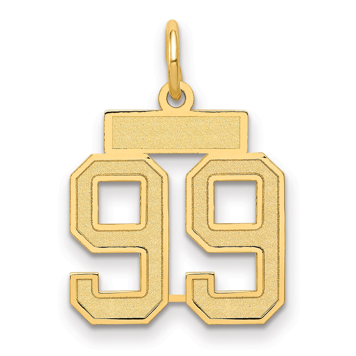 14k Small Satin Number 99 Charm-LSS99