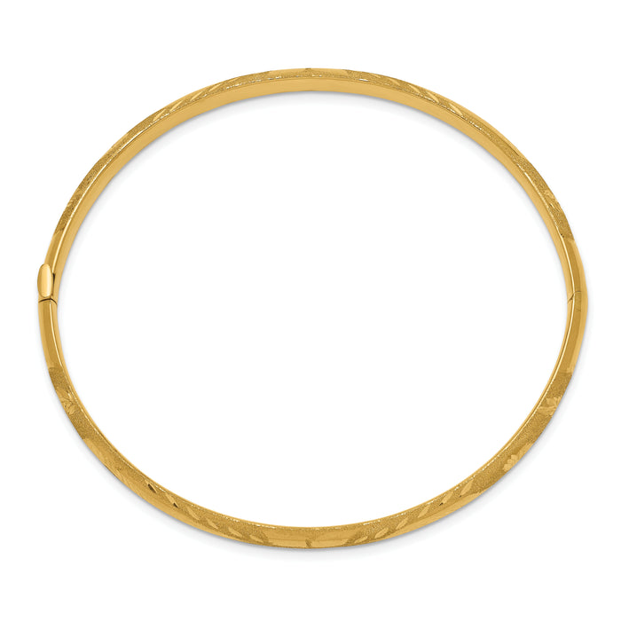 14k 3/16 Laser Cut Hinged Bangle Bracelet-LZ3/16