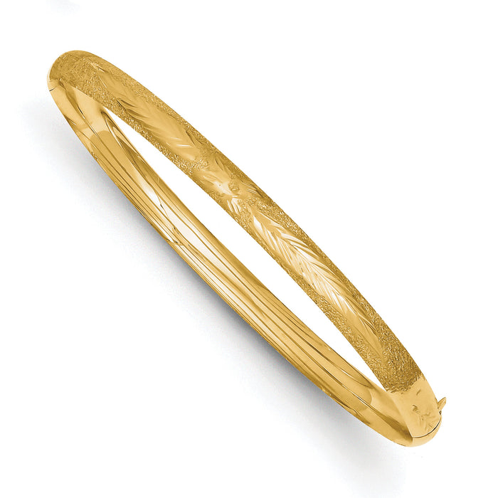 14k 3/16 Laser Cut Hinged Bangle Bracelet-LZ3/16