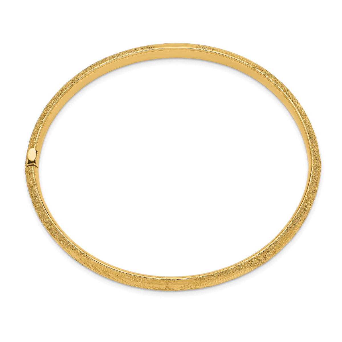 14k 4/16 Laser Cut Hinged Bangle Bracelet-LZ4/16