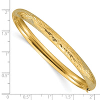 14k 4/16 Oversized Laser Cut Hinged Bangle Bracelet-LZ4/16O