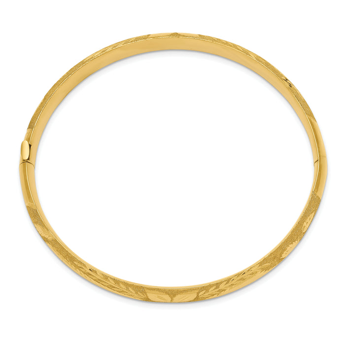 14k 5/16 Oversized Laser Cut Hinged Bangle Bracelet-LZ5/16O