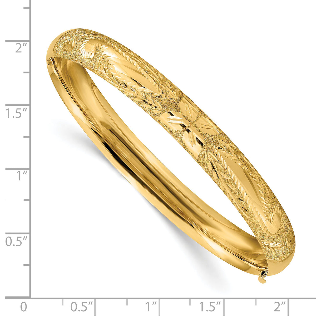 14k 5/16 Laser Cut Hinged Bangle Bracelet-LZ5/16